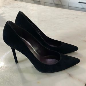 Start Weitzman Black Suede High Heels Pumps Sz 6.5